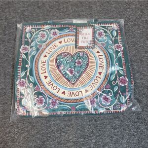 Brighton Bella Tile Tote Bag Love Heart Floral Print Canvas NWT $150.
